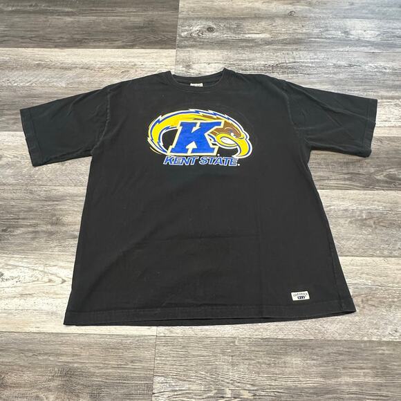 Vintage 90s Oarsman Kent State Golden Flashes Black Men XL T-shirt Heavyweight - Picture 2 of 8